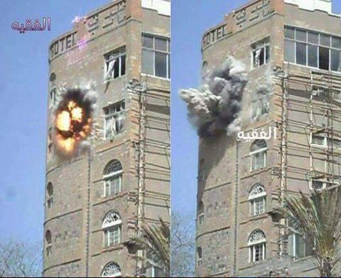 كلاب صالح والحوثي "الموت لأمريكا " ويفجرون مباني اليمن صورة..