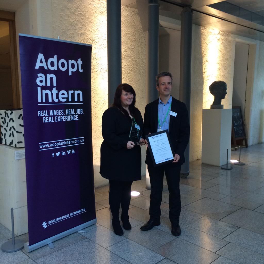 AAIEmploy's tweet photo. Pleased to announce our Intern of the Year @Alexis_Cairnie @EALeisure @DiageoGB #AdoptAnInternAwards http://t.co/T4iJP9kWgK