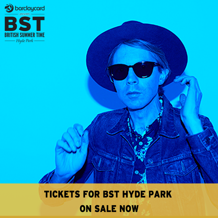 beck's tweet photo. Less than two months to go until Beck at @BSTHydePark in London, June 18. Tickets on sale now: http://t.co/QXAn1x9txe http://t.co/hs3Bb96s0R