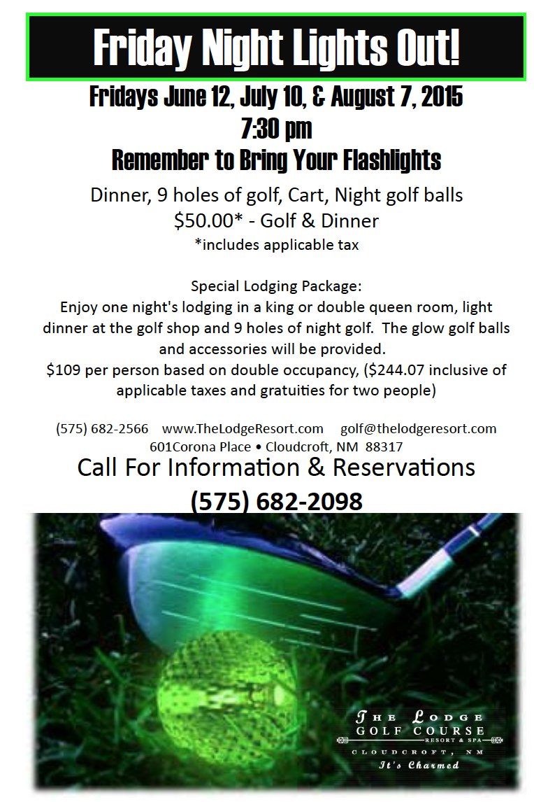 LodgeResortSpa's tweet photo. Our first Friday Night Lights is June 12th. You won't want to miss the night #golf fun! http://t.co/EBHyZWtaB3