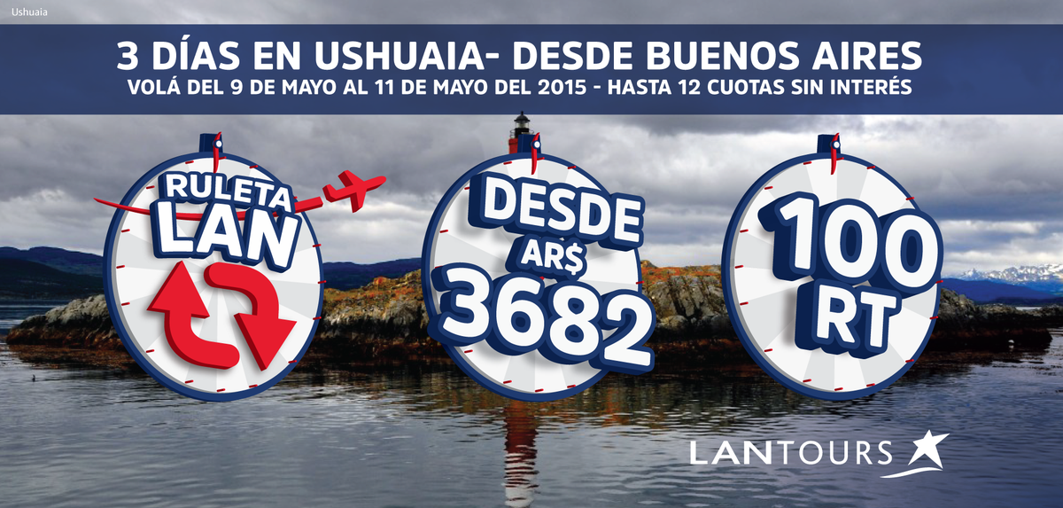 LATAM_ARG's tweet photo. ¡Ahora! ¡Hacé RT y desbloqueá el código de descuento exclusivo para un paquete a Ushuaia! http://t.co/hKVySbtr56