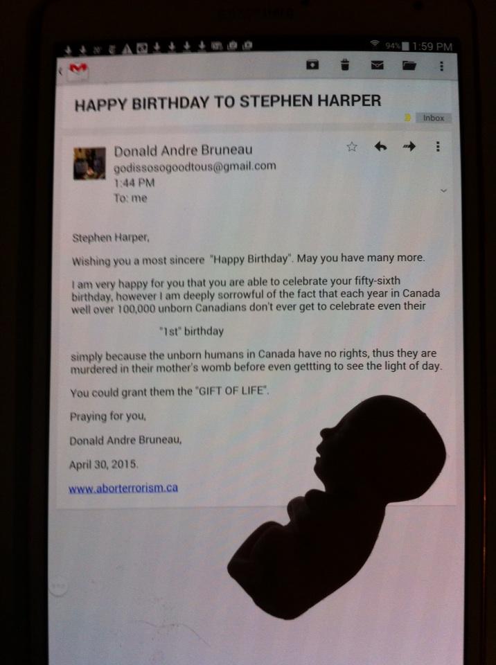HAPPY BIRTHDAY
             \"56\"
STEPHEN HARPER     PLEASE REmessage! 