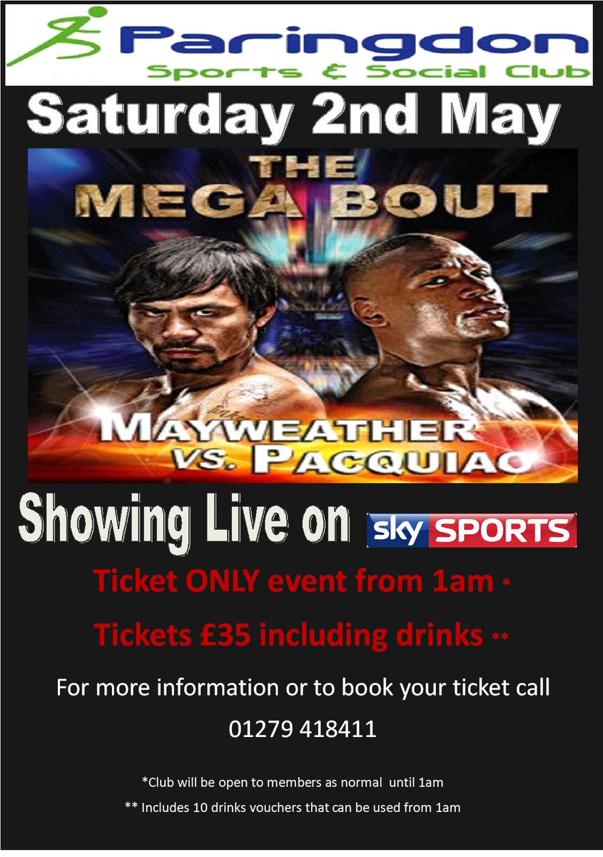 BIG FIGHT NIGHT - Tickets now on sale <a href="/ParingdonSports/">Paringdon Sports and Social Club</a> <a href="/ParingdonYouth/">Paringdon Youth FC</a> <a href="/ResParsole/">Parsloe Athletic</a>