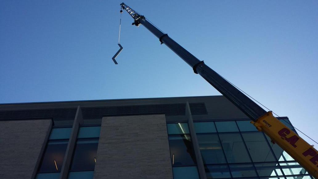 DowlingMetal's tweet photo. Our crew doing a stair install at the Queen's medical building #ygk http://t.co/5hEvjVSJdU