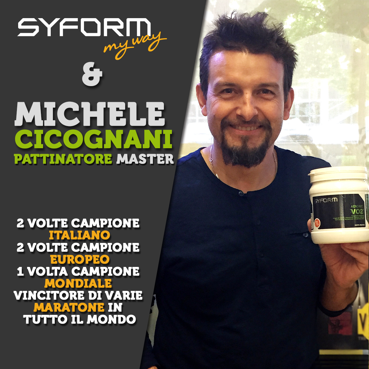 Michele Cicognani, pattinatore master e affezionato cliente #syform, presenta VO2. Store goo.gl/ZMd0BW