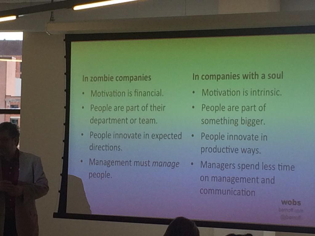 mor_trisha's tweet photo. Is your company a zombie or does it have a soul? Handy guide by @jbernoff
ht @swirlingmedia #SMB40 http://t.co/85zjPoDH5d #cx #socbiz