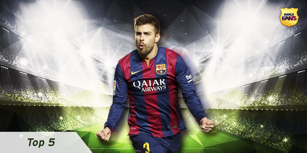 FCBarcelona's tweet photo. Piqué has showed many times that there is a forward in him. Enjoy his five best goals! http://t.co/RXAOLAyQqU http://t.co/c6LwO3KnKd