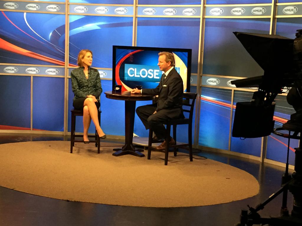 WMUR9's tweet image. .@CarlyFiorina  joins @JoshMcElveen for taping of CloseUP to air Sunday #wmur2016 #fitn #nhpolitics