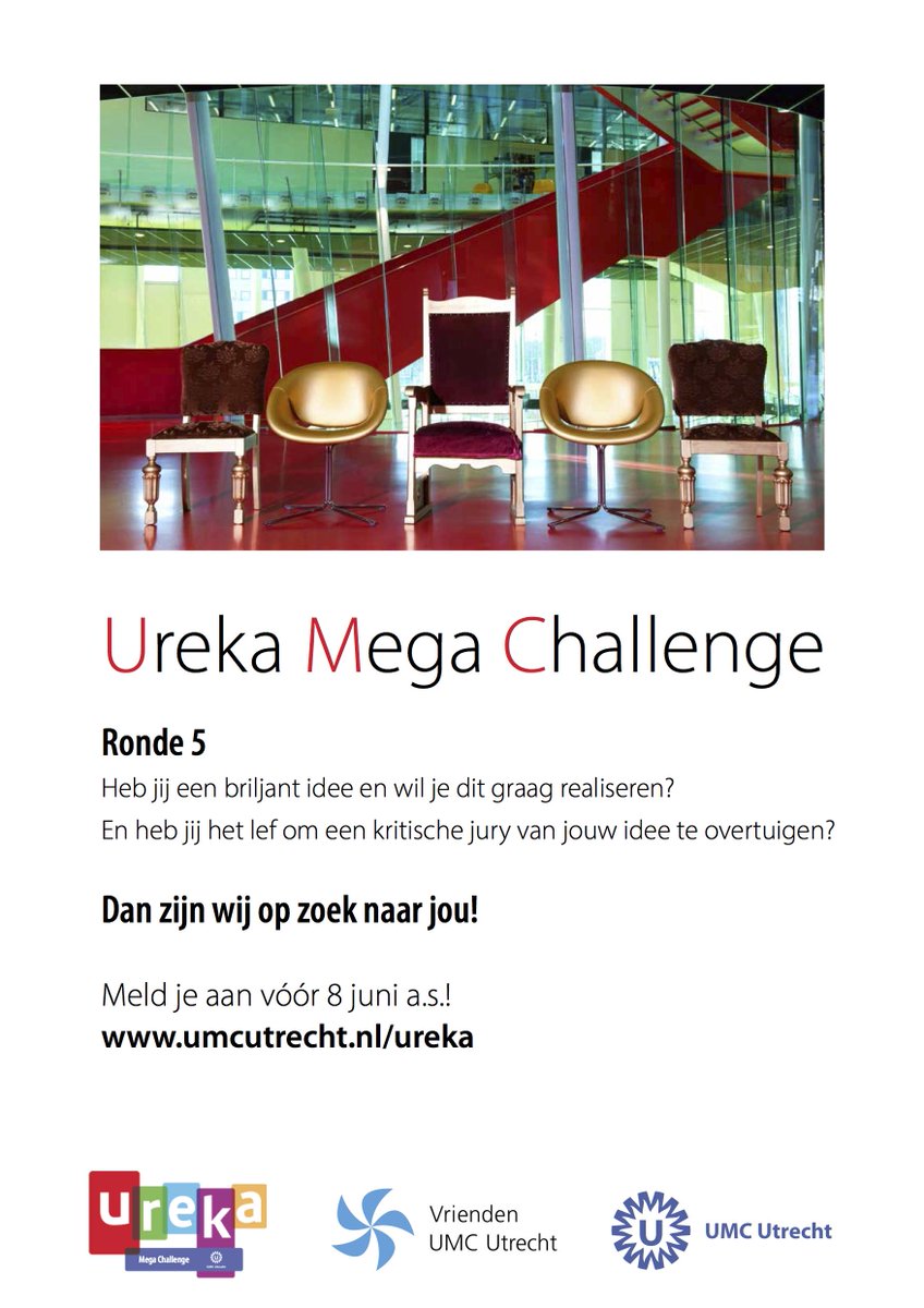 UtrechtVC's tweet image. Heb jij een innovatief idee voor de gezondheidszorg? Meld je aan en maak kans op € 25.000,- goo.gl/wykdef