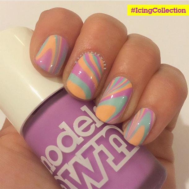 modelsown's tweet photo. Beautiful water marble nail art courtesy of @polishedwebb over on Instagram! Starring our very own #IcingCollection x http://t.co/h7BrUNmOHJ
