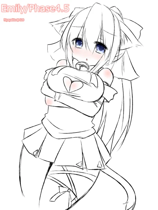 お題「お姉さん」Emily/Phase4.5よりエミリさん。あえて言います。おっぱい。#伺か版お絵描き60分一本勝負 