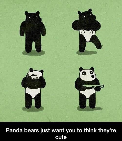 NickFatCat's tweet photo. Pandas ARE NOT who you think they are... #PandaTruth http://t.co/7VIzlcE3Lk