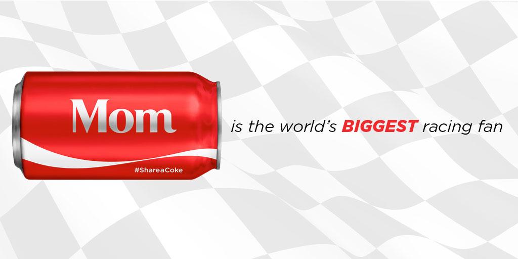 CocaColaRacing's tweet photo. #TweetToCheers if your mom is #1! #ShareaCoke http://t.co/ZRoZlGiOiR