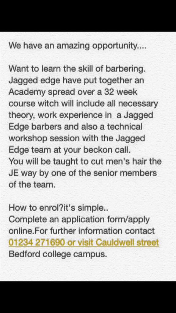 EdgeBeauty's tweet photo. #jaggededgebarbers #barbers #AcademyCourse http://t.co/LxM3zHwSSe