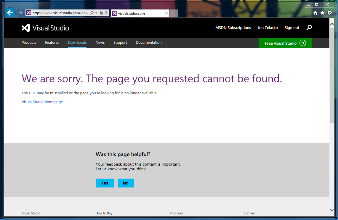 JonZelasko's tweet photo. Trying to download the @VisualStudio 2015 RC… #ohmicrosoft #notgood http://t.co/ITbNxDmogv