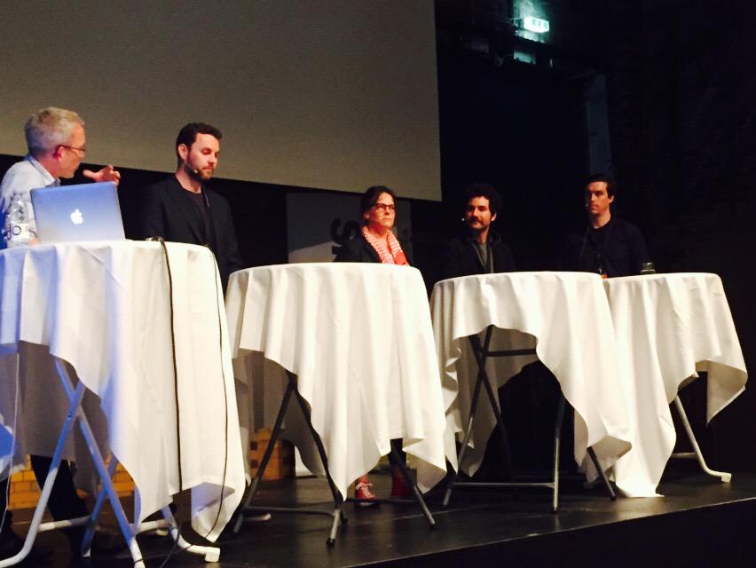 ohthatsnew's tweet photo. .@timjamesryan, @rossatkin, Sanne Lukander and @dancingwombat moderated by @paultylerdk #SPOTinteractive http://t.co/Y4H9J3tWAm