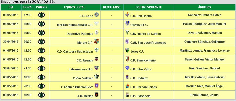 Agenda completa de encuentros para la jornada 36 en el #GrupoXIV grupocatorce.com/agenda.php