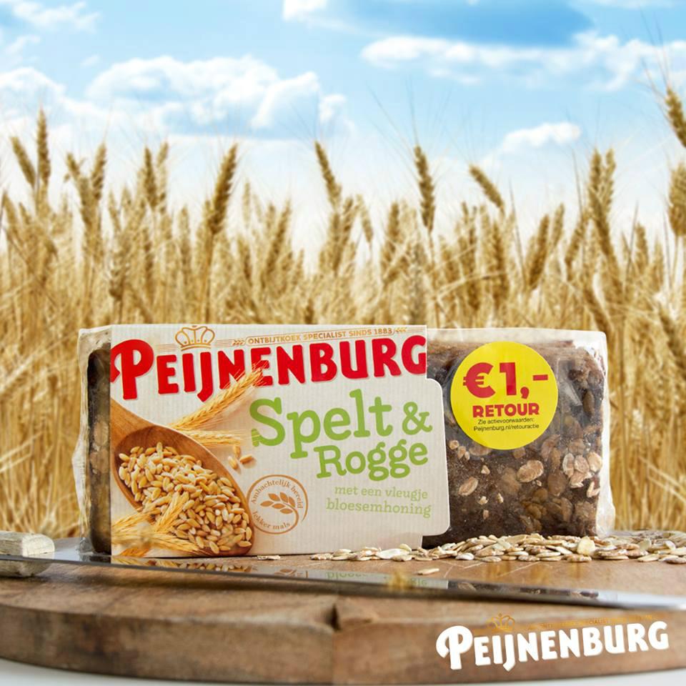 Heb jij onze Spelt &amp; Rogge ontbijtkoek al geprobeerd? Proef hem nu met €1,- retour! peijnenburg.nl/retouractie