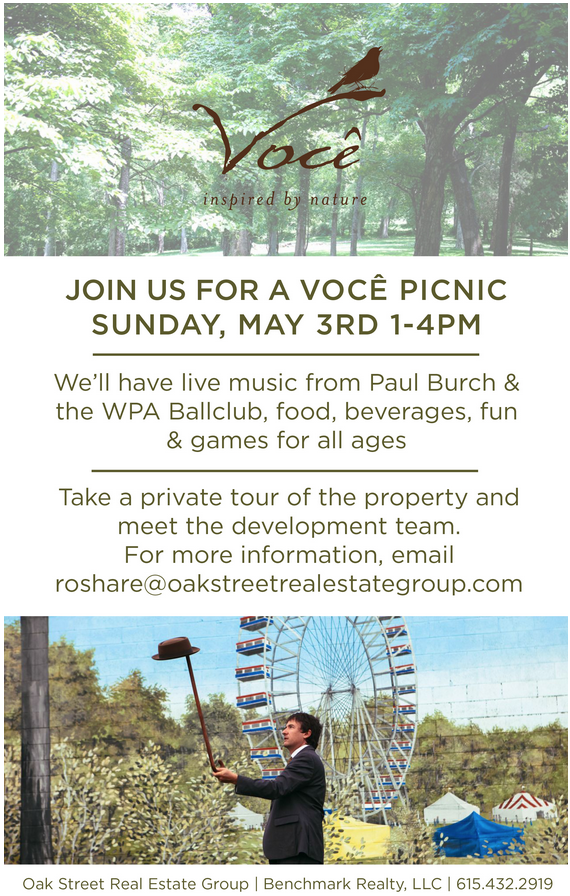 Tour our latest community &amp; enjoy music, food and games <a href="/VoceNashville/">VoceNashville</a> Picnic 5/3 1-4p! ow.ly/LHmMl