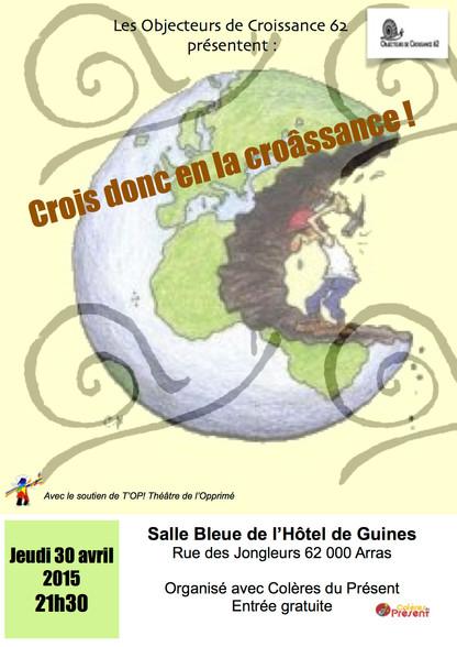 toptheatre's tweet photo. Participez à notre théâtre-forum "Crois donc en la croâssance !" ce soir à 21h30 à @VilleArras. Entrée gratuite! http://t.co/Uc3QY4Qve4