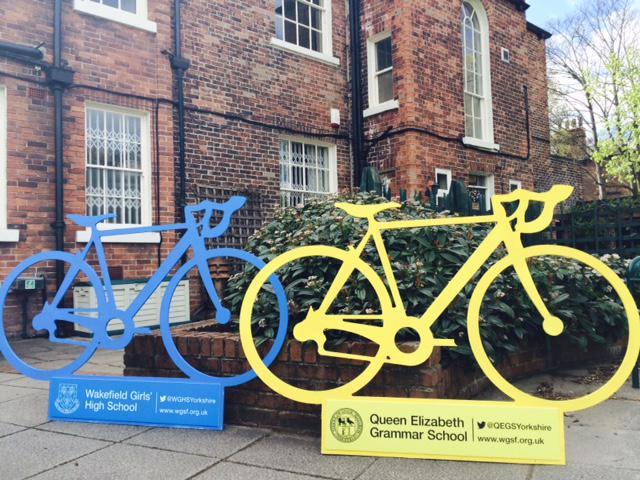 WGSFYorkshire's tweet photo. Nearly ready for @letouryorkshire.@QEGSYorkshire @WGHSYorkshire proud to support @YorkshireFest - see us at Roundhay! http://t.co/gVThtYigAu