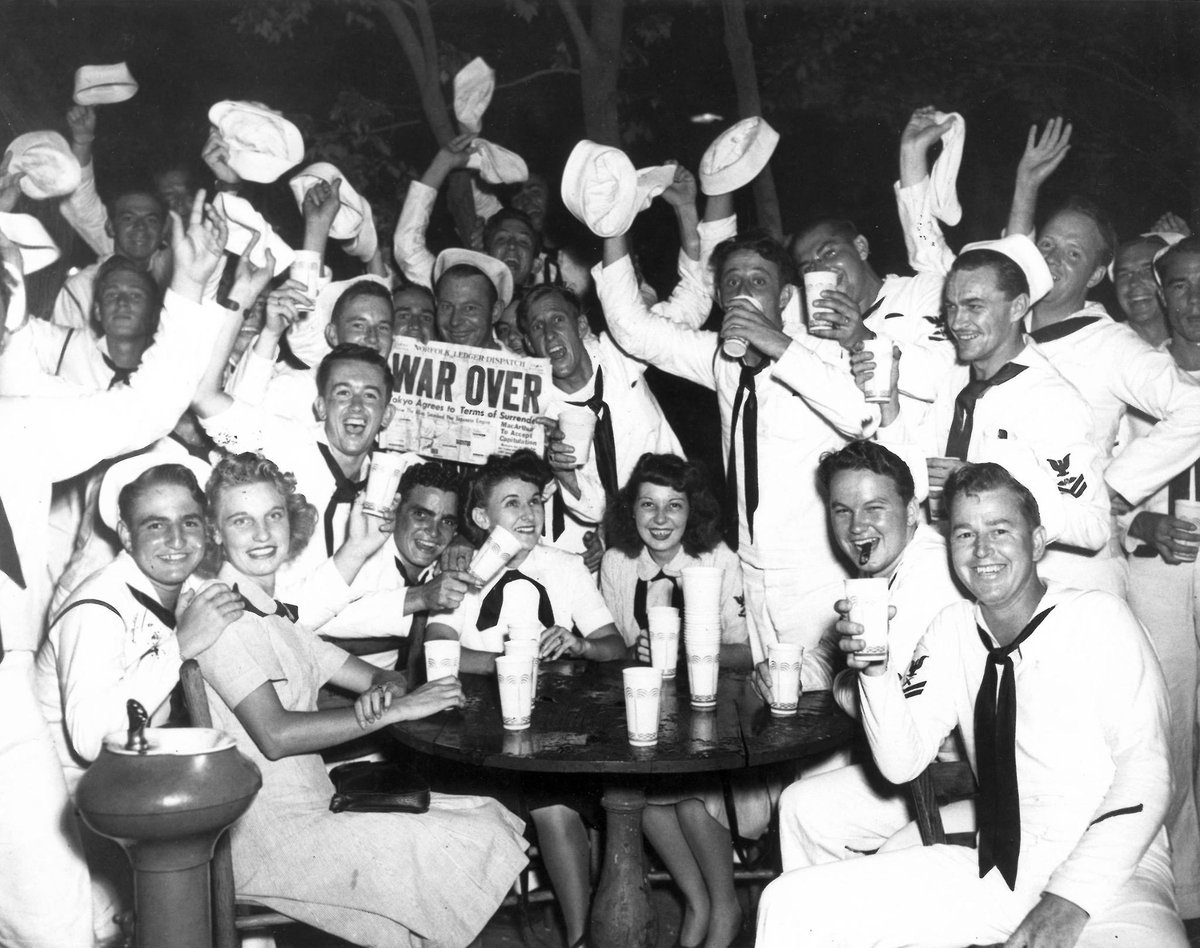 PilotArchives's tweet photo. Our #TBT and #Pilot150 photo -Norfolk newspapers spread the news of VJ Day. @PilotNews https://t.co/Q8A34UhRjS http://t.co/zYm3QfQ1YK