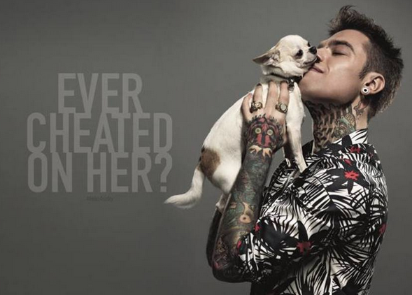fedemello's tweet photo. Dopo la pubblicità per il noto marchio equo&amp;solidale "Sisley", Fedez si schiera con i #noexpo. Contro ma griffato. http://t.co/LKC1fwQRY5
