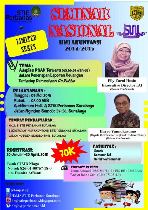 Seminar Nasional HMJA / 9 Mei 2015 at STIE PERBANAS Sby / Cp : @hmjastiep/081357801806