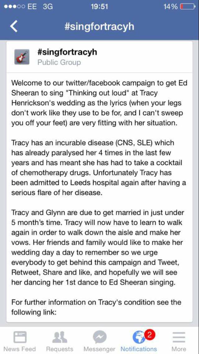 VickiHenrickson's tweet photo. @DukeCambridgeUK #singfortracyh http://t.co/dslYOgD5op http://t.co/5BBn69SNzg