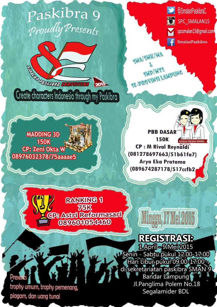 SmalanPaskibraC's tweet photo. Mark your calendar on: 9 Mei 2015 (Technical Meeting) and 17 Mei 2015 (Main Event) http://t.co/ICc6Ncmn11