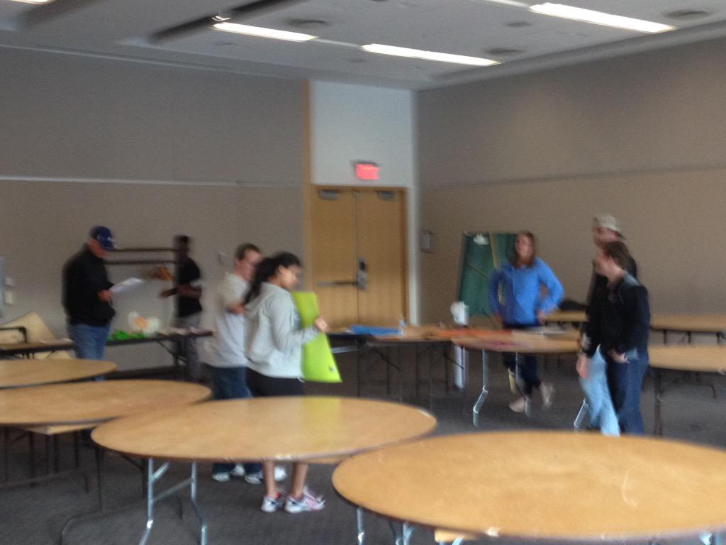Minnetrini's tweet photo. UWRF HPE Preparing for presentation at Canada Health and Physical Education Convention. http://t.co/DOCYMlQpPo