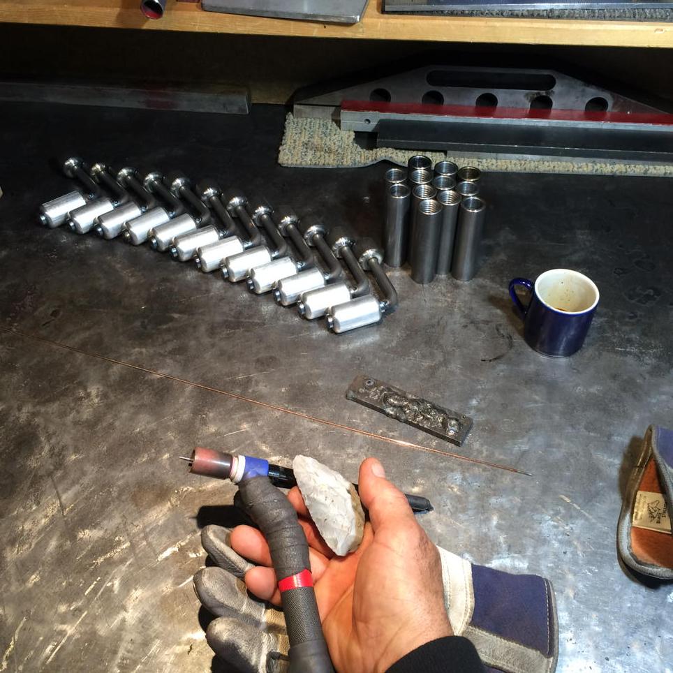 New tools and an old tool made by hand on Kartron's welding table EVT's Laboratory Portland, OR