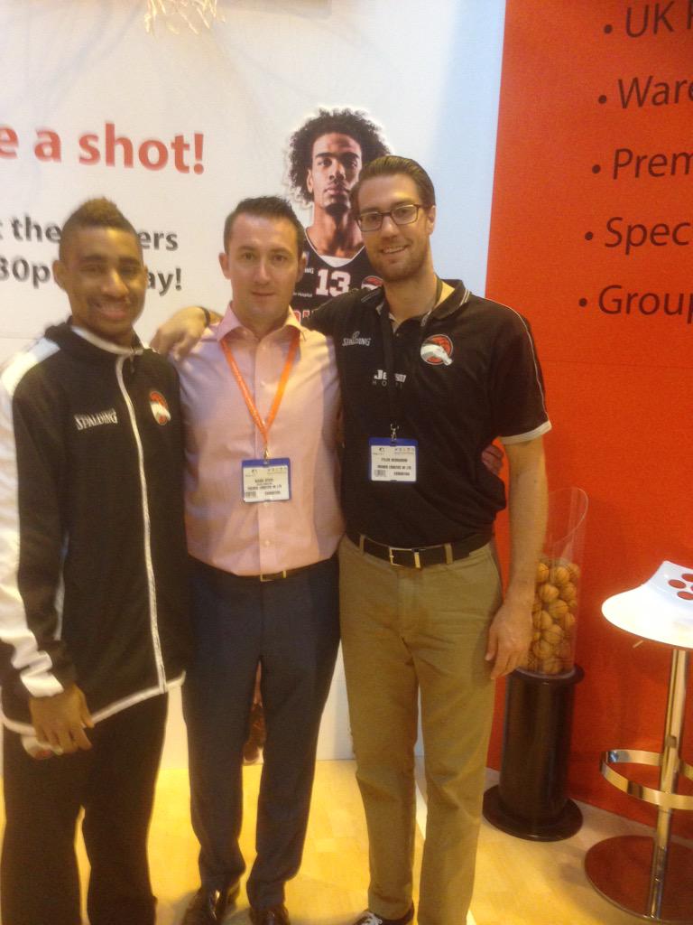 RidersBball's tweet photo. Last day supporting @premlogistics at the NEC @BernardiniTyler @_NeilWatson_5 helping out the guests #greatsponsors http://t.co/qVCmDM51Wr