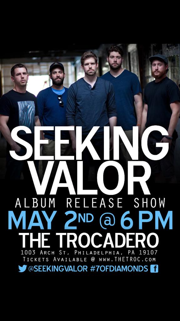 Seeking Valor (@seekingvalor) on Twitter photo Just two days away from our Album release show at <a href="/thetrocadero/">Trocadero Theatre</a>. Tickets available online or at the door. Just two days away from our Album release show at <a href="/thetrocadero/">Trocadero Theatre</a>. Tickets available online or at the door.