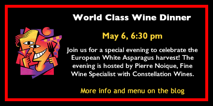 Join us for our next #WineDinner celebrating Germany's white asparagus harvest! Call to reserve seats today! #Denver