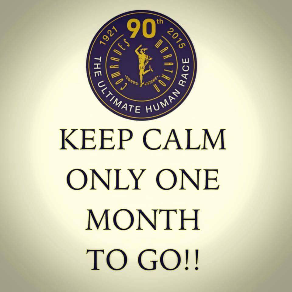 1 month till <a href="/ComradesRace/">ComradesRace</a> #comrades2015 #TeamVitality 🏃 🏃 Almost Taper time! Keep #injuryfree #healthy and #strong