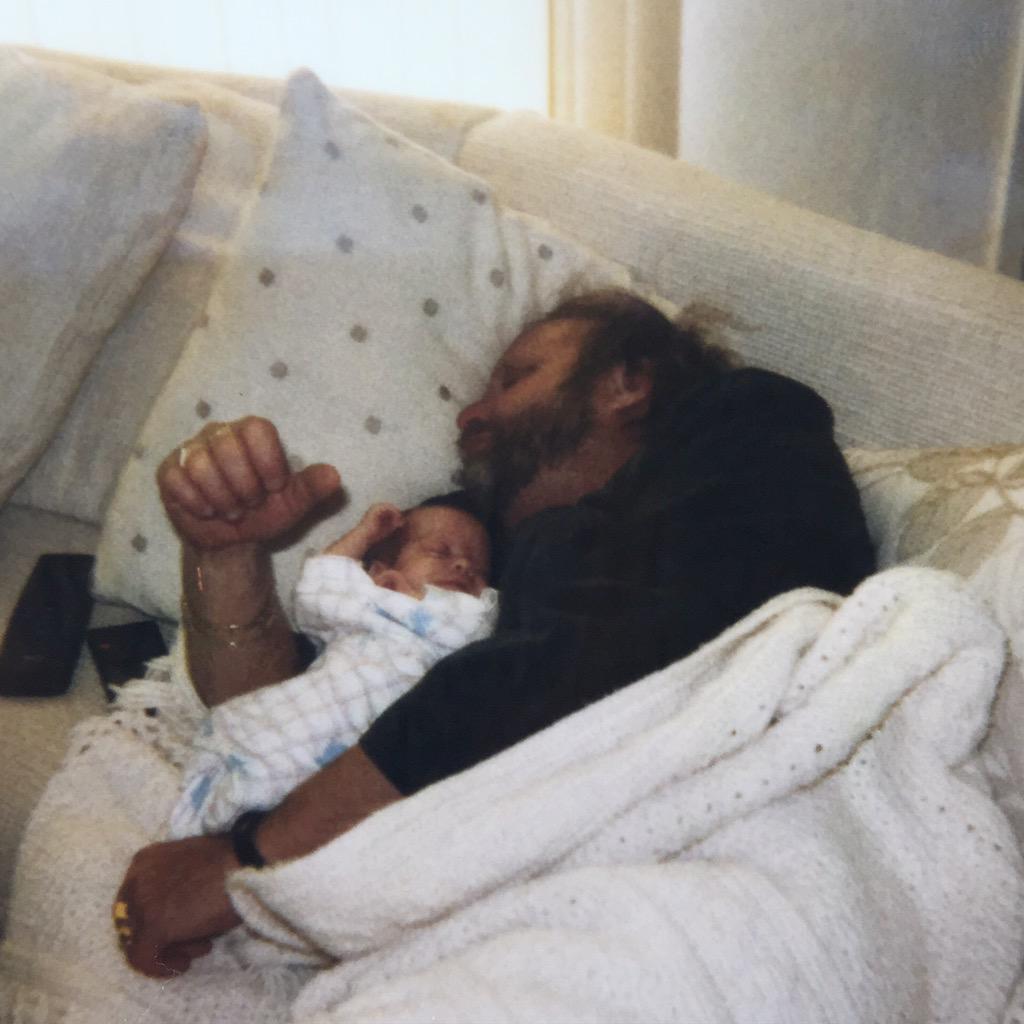 Danalallen1s's tweet photo. @BobbyAllen1a had him under his wings very young. #Scruffy1a taking a nap @LSchuchart1s #5WeeksOld😍#TBT #TheLegend 🏁💙 http://t.co/3f7IwDEFah