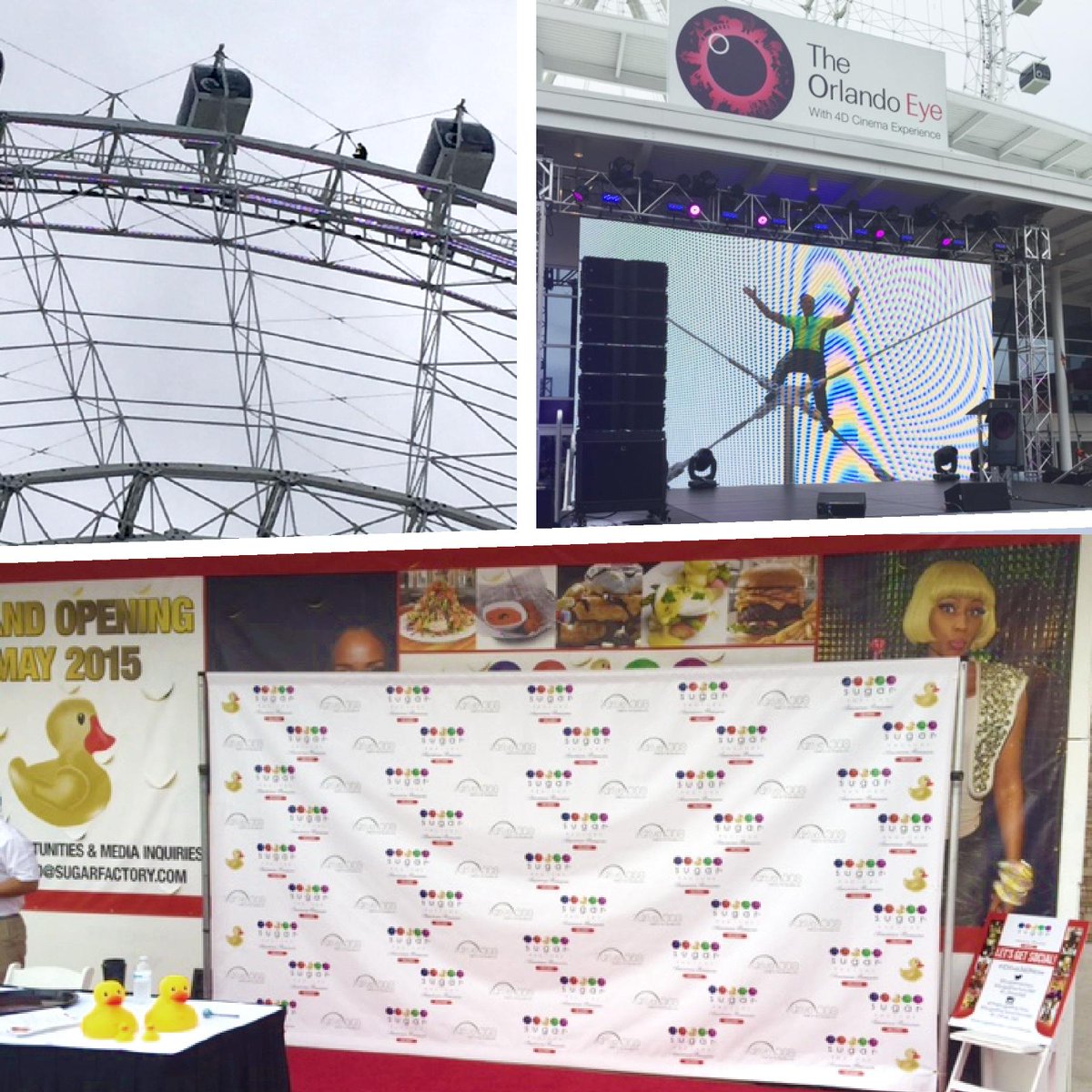 SugarFactory's tweet photo. So exciting to see @NikWallenda #WalkTheWheel @I_Drive360, future home of SF Orlando! http://t.co/0TynW8llYw