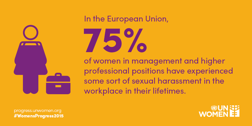 UN_Women's tweet photo. Women should be able to work free frm sexual harassment. Our #WomensProgress2015 report: http://t.co/GCagSQjOLf http://t.co/b7fZSyRycg
