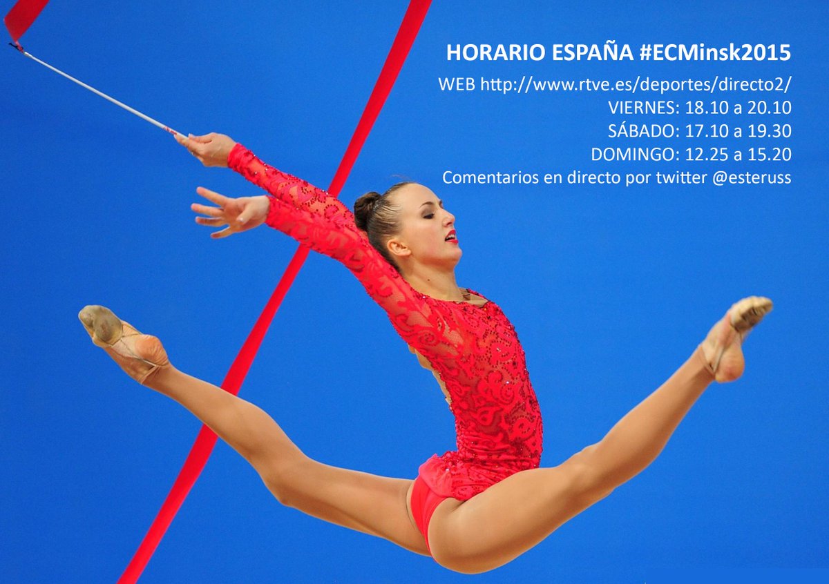 esteruss's tweet photo. Horarios del Europeo de Gimnasia Rítmica para web y teledeporte #WCMisnk2015 http://t.co/0FpMLbXvVu