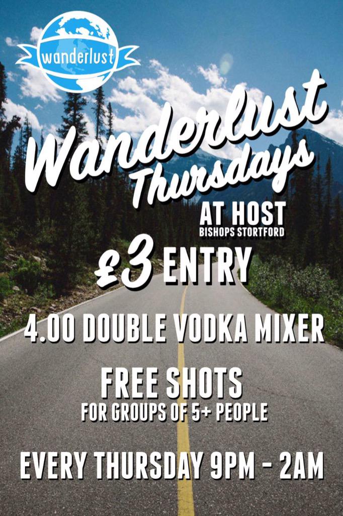 wanderlustpromo's tweet photo. Be at Host tonight from nine! Only £3 entry 🌍 http://t.co/bhNnue395N