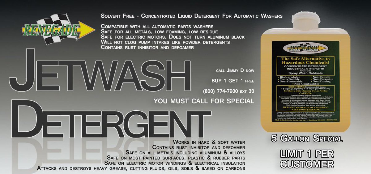 partswasher's tweet photo. Today ONLY - Buy 1 get 1 free!
Must Call Jimmy D
(800) 774-7900

http://t.co/JYyskxNutd  

#parts #washer #detergent http://t.co/kxMlDIPAYK