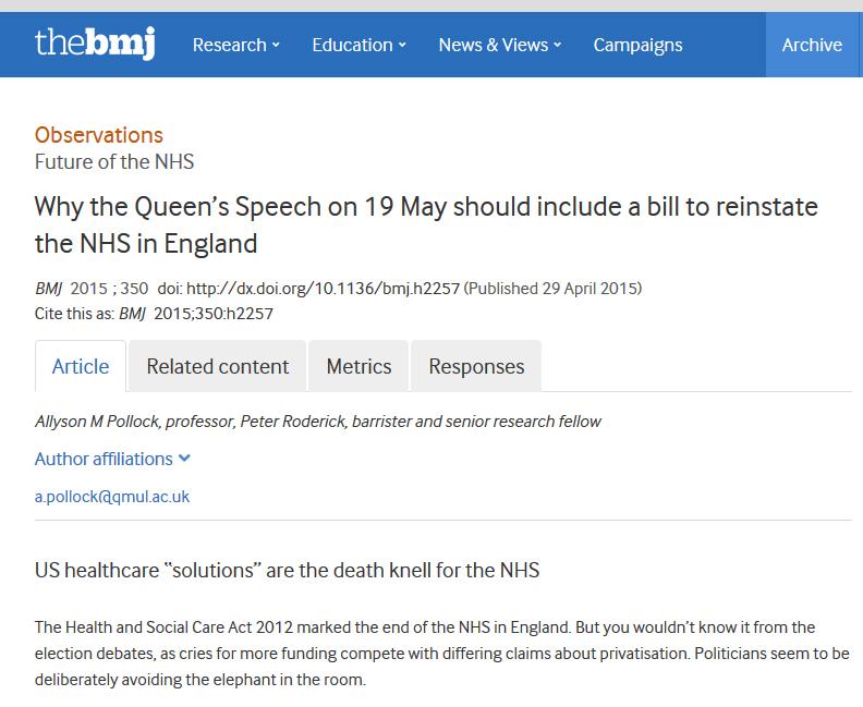 nhsbillnow's tweet photo. 'Why the Queen’s Speech should include a bill to reinstate the NHS in England'
http://t.co/OR79dYcPwa
@AllysonPollock http://t.co/TBBvfHp9lt