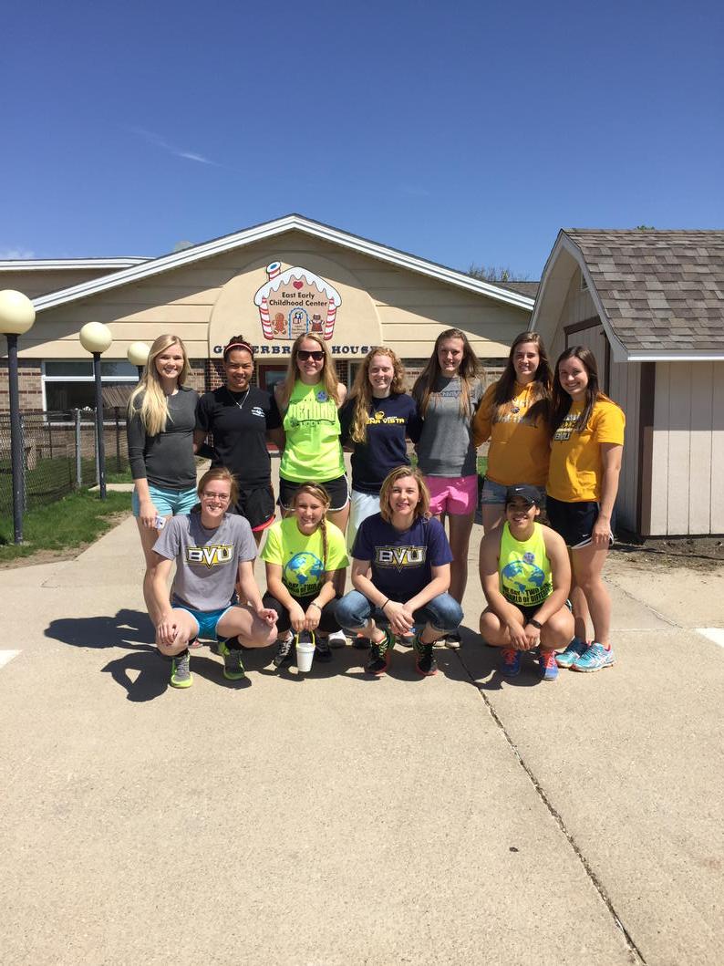 #bvuserves women's soccer had a blast helping plant flowers !