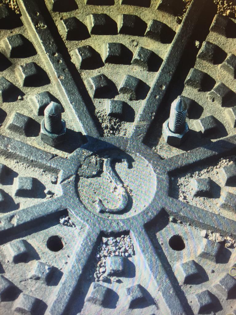 SgtDugan's tweet image. CAUTION-Drivers! Metal spikes have been found sticking out of several manhole covers. Call 88-CRIME w/any info.