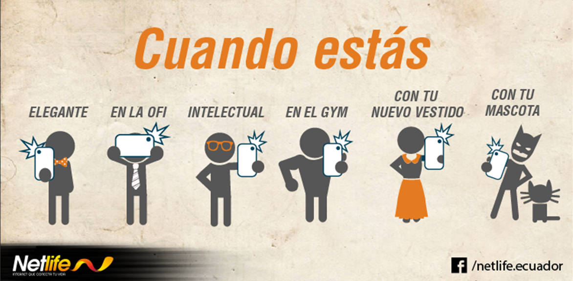 Netlife_IPFIBER's tweet photo. ¡Hora de un selfie! Elige la situación que más te guste, y subelo a la mayor velocidad que solo Netlife te da http://t.co/cSldaTn39A