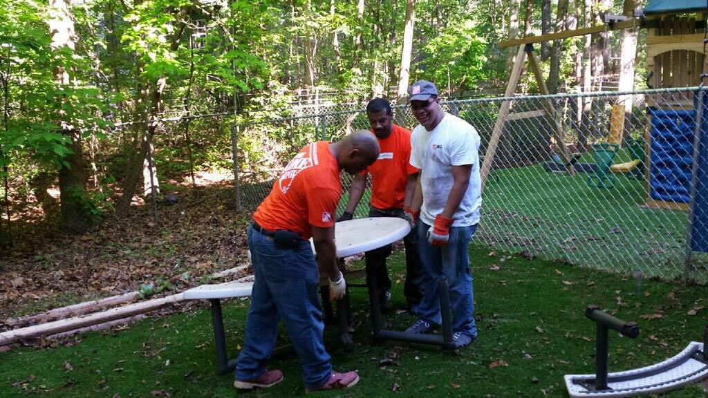 RhoZetaOmega's tweet photo. We've started the first of our #1908Playgrounds! Special thank you to @HomeDepot for providing supplies! #AKA1908 http://t.co/a6h6u2oVgy