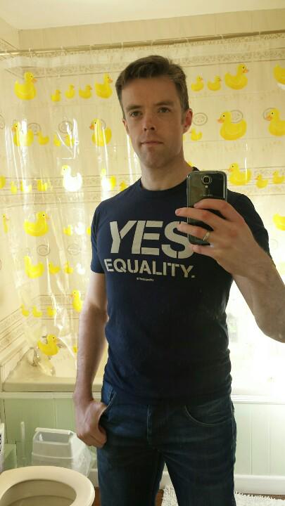 geoffsshorts's tweet image. Got grief off a no voter for my Yes Equality badge earlier so changed before heading out again. #duckOff