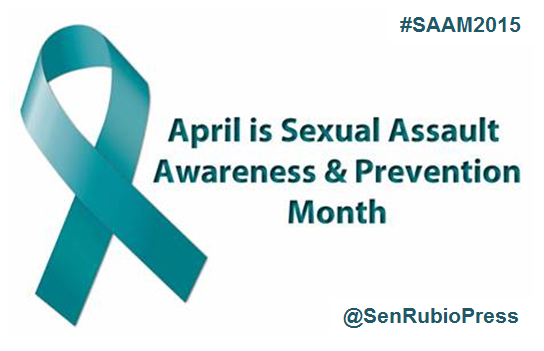SenMarcoRubio's tweet photo. As #SAAM2015 comes to a close, we commit to increasing awareness &amp; preventing sexual assault: http://t.co/vemG1to4lq http://t.co/gShhFDXJBz