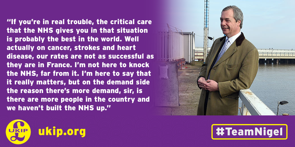 UKIP's tweet photo. #UKIP Leader @Nigel_Farage on our #NHS #AskNigelFarage http://t.co/C5RQTMzDDG